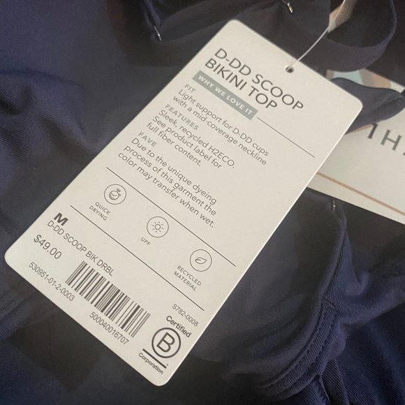 💙 Athleta Scoop Bikini Top D-DD // dress blue #530951 - Picture 5 of 7